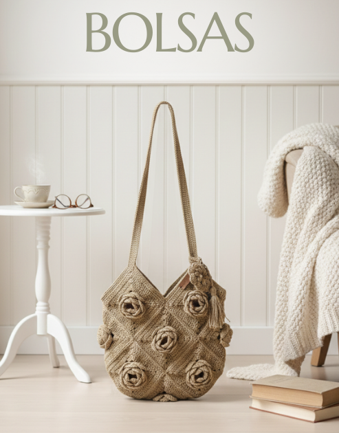 imagem bolsa crochet verde