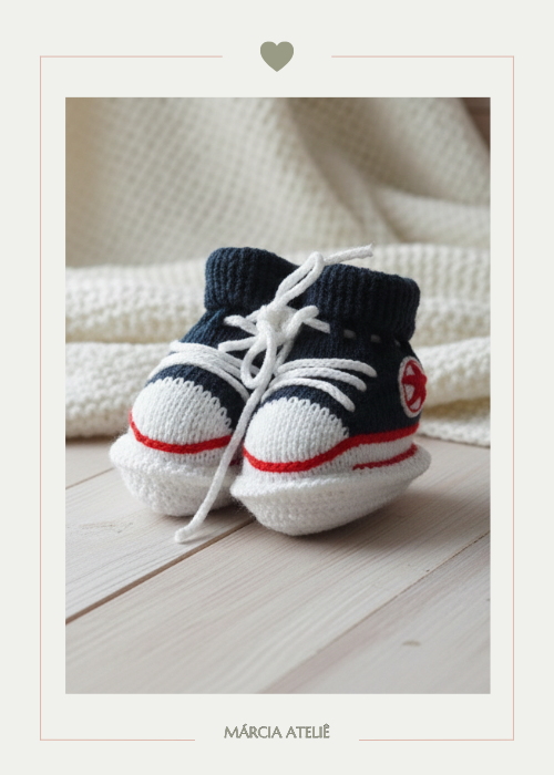 tênis bebe estilo all star azul marinho em tricot